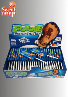 Lízátko ZAZUAGE s tetováním 10 g TUTTI FRUTTI - balení 50 ks (1 ks = 3 Kč)